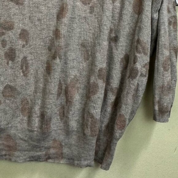 Aritzia Wilfred Balzac Leopard Cashmere Silk Cotton Sweater Lightweight Knit M - Picture 9 of 15